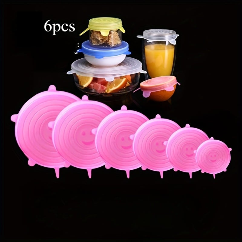 Silicone Stretch Lids, Reusable Airtight Food Covers for Food Storage