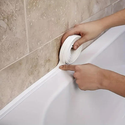 🚰 Self-Adhesive White Caulk Tape – PE Waterproof Sealant Strip, 5M Length, Strong Adhesion, Easy-to-Apply for Bathroom & Kitchen Edge Protection