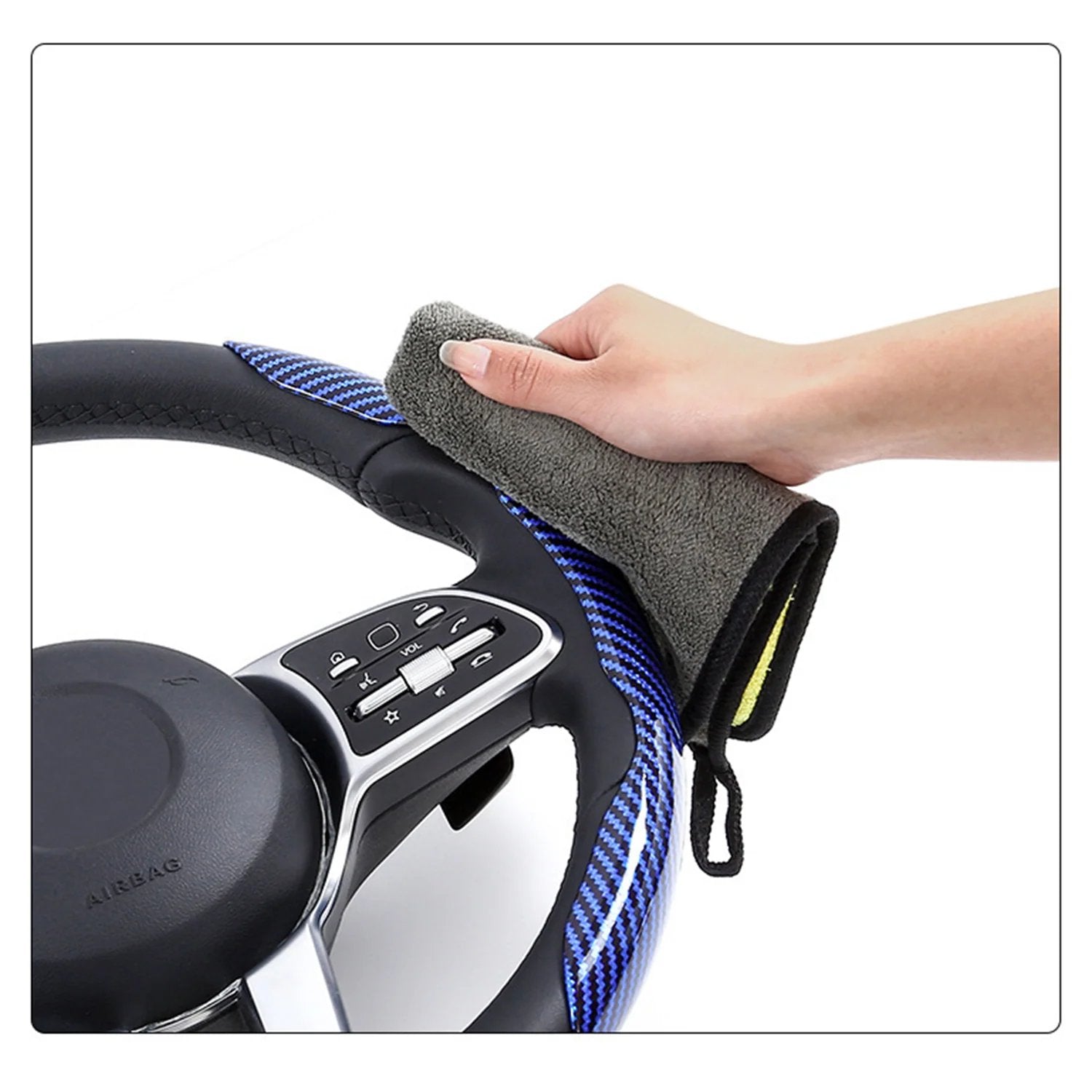 Non-Slip Half Cover Car Steering Wheel Protector | Easy Clip On Installation