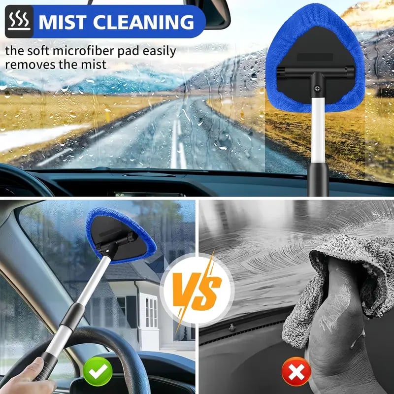 🔥Car Window Cleaner Kit Extendable Handle Windshield Cleaning Tool 🚗