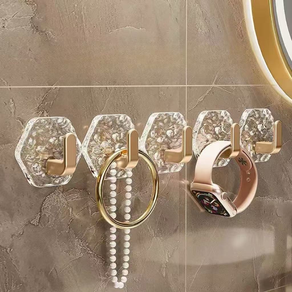 🛠️10 Pack Hexagonal Ripple Heavy Duty Hooks for Bathroom, Kitchen & Household Organization