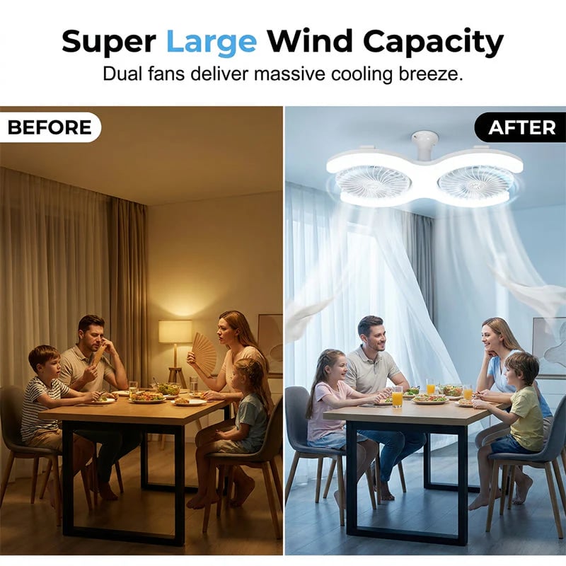 📢📢49% OFF !! ⏰Dual-Head LED Ceiling Fan with Light