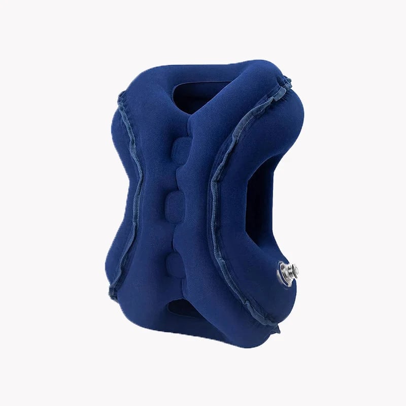 ✈️💤 Portable Inflatable Airplane Sleep Pillow — Forward & Side Rest Support