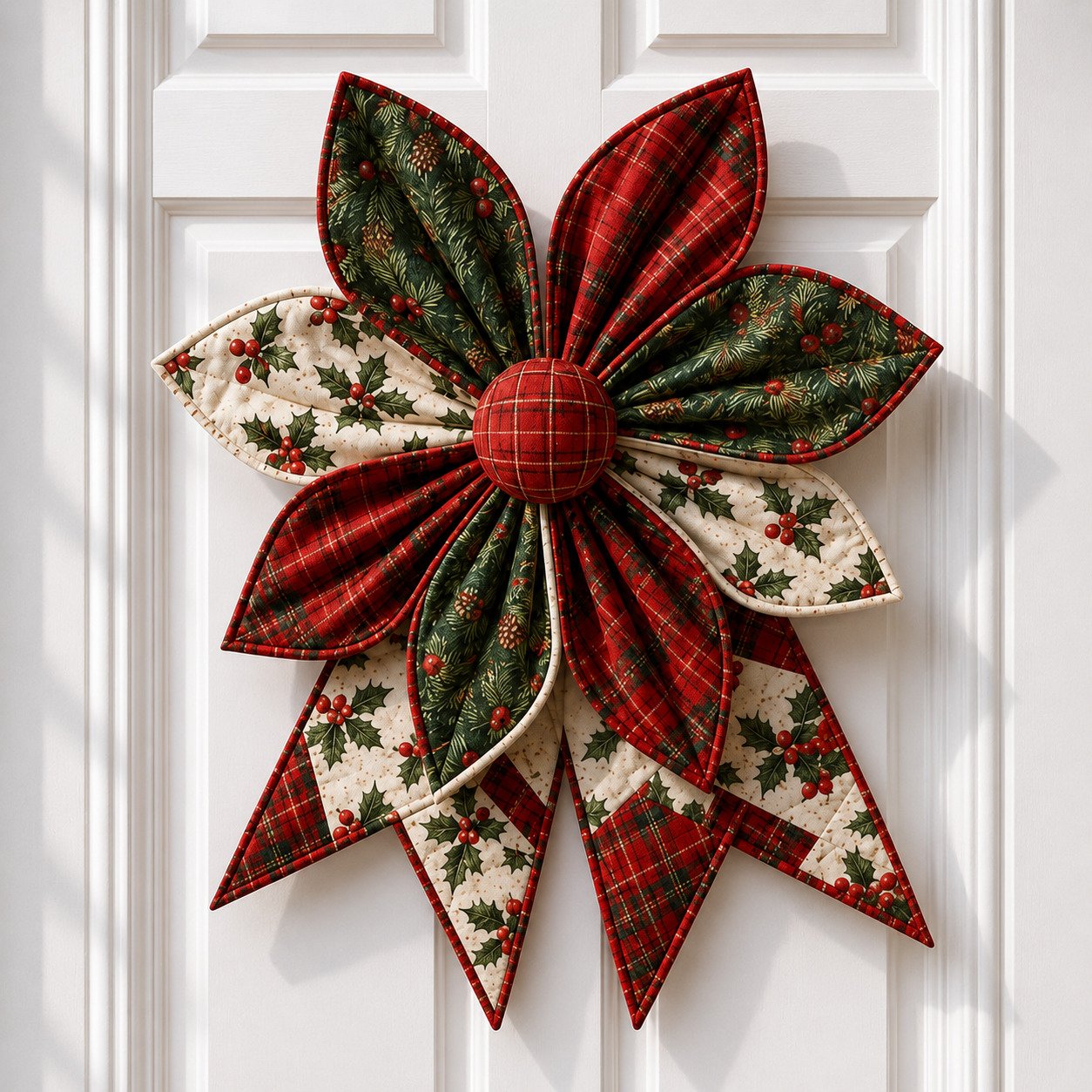 🎀 DIY Oversized Quilted Bow Sewing Kit – 23–25 in Seasonal Door Décor