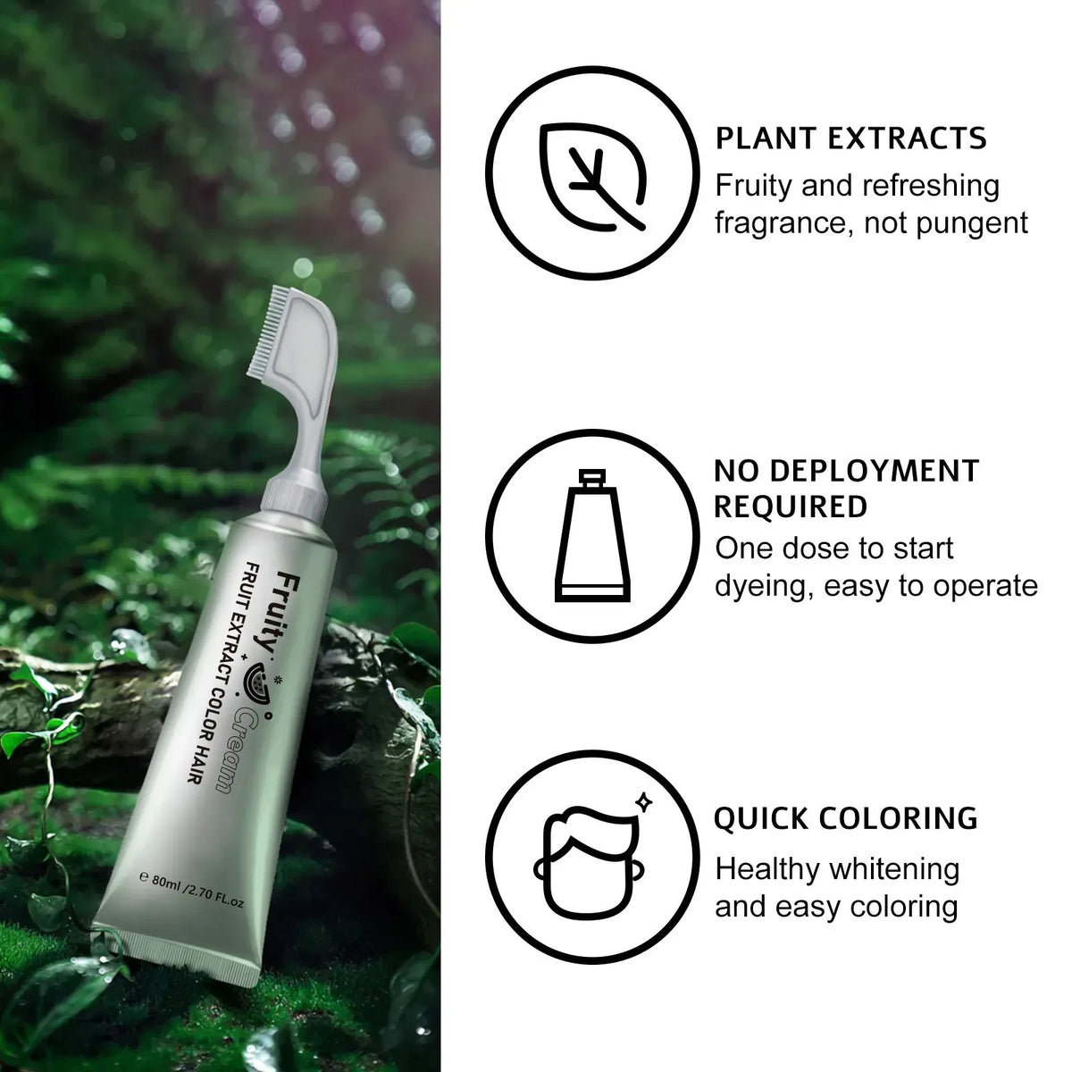✨ Salon-Grade Ammonia-Free Hair Color Comb | Effortless No-Mix Botanical Dye for Vibrant, Healthy Hair