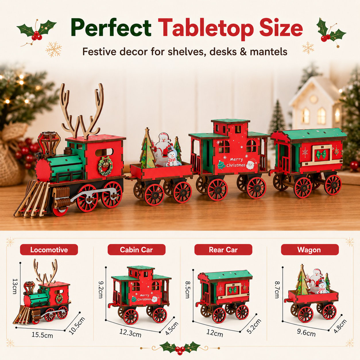 🔥LAST DAY 50% OFF – 🎅🎄DIY Christmas Wooden Train Set 3D Assembly Puzzle Kit(📦Buy 2 Free Shipping)