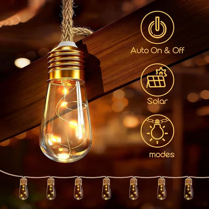 ✨ Jute Rope Bulb String Lights
