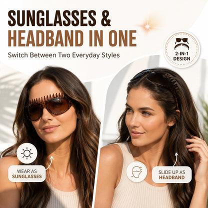 😎2-In-1 Tortoiseshell Headband Sunglasses