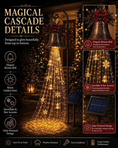 🔥Buy 2 Get 20% OFF🔥🎄 Christmas Bell Cascade Solar Yard Light✨
