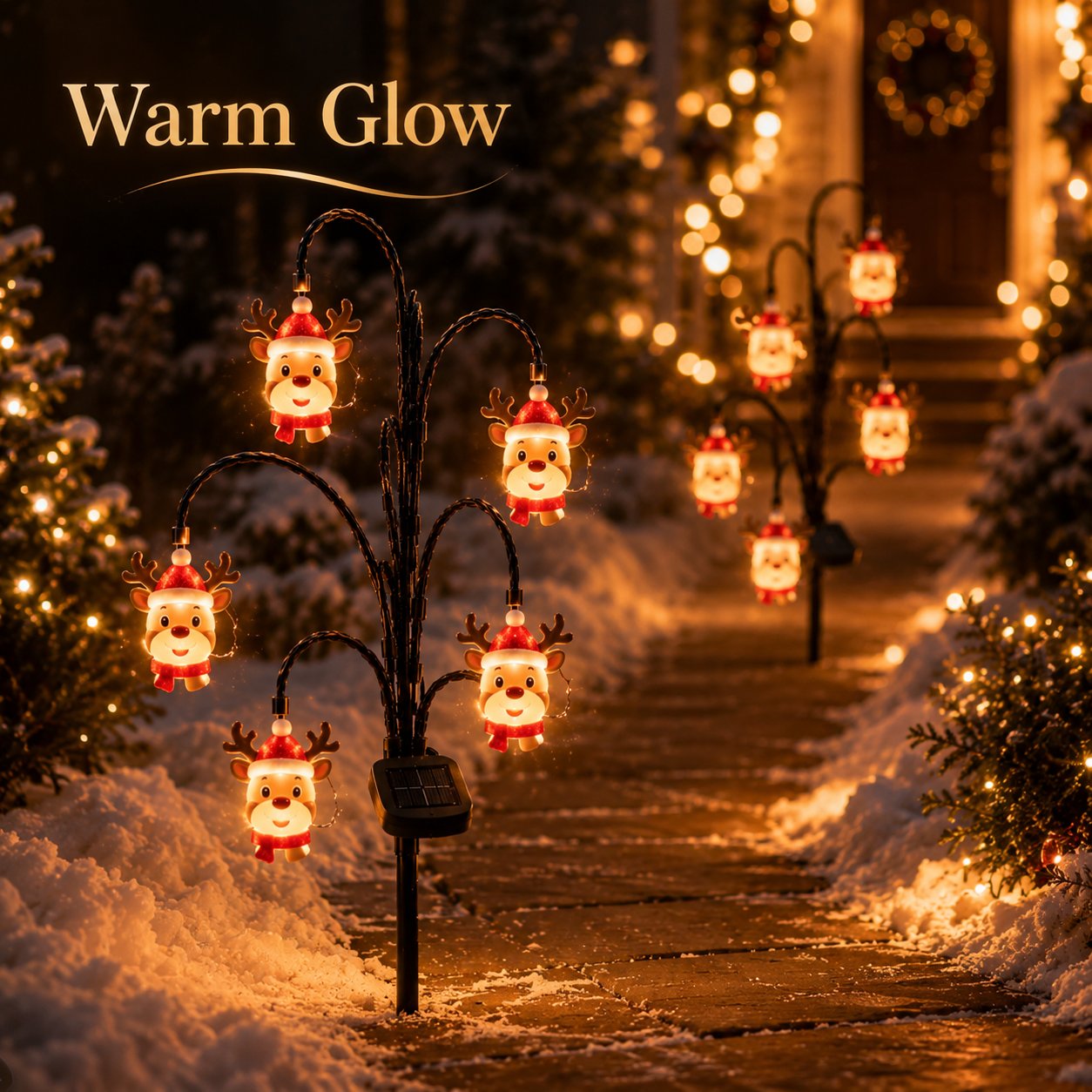 ⏳ Last day 50% OFF– 🎄Solar Santa Stake Lights 5 Styles Outdoor Yard Decor