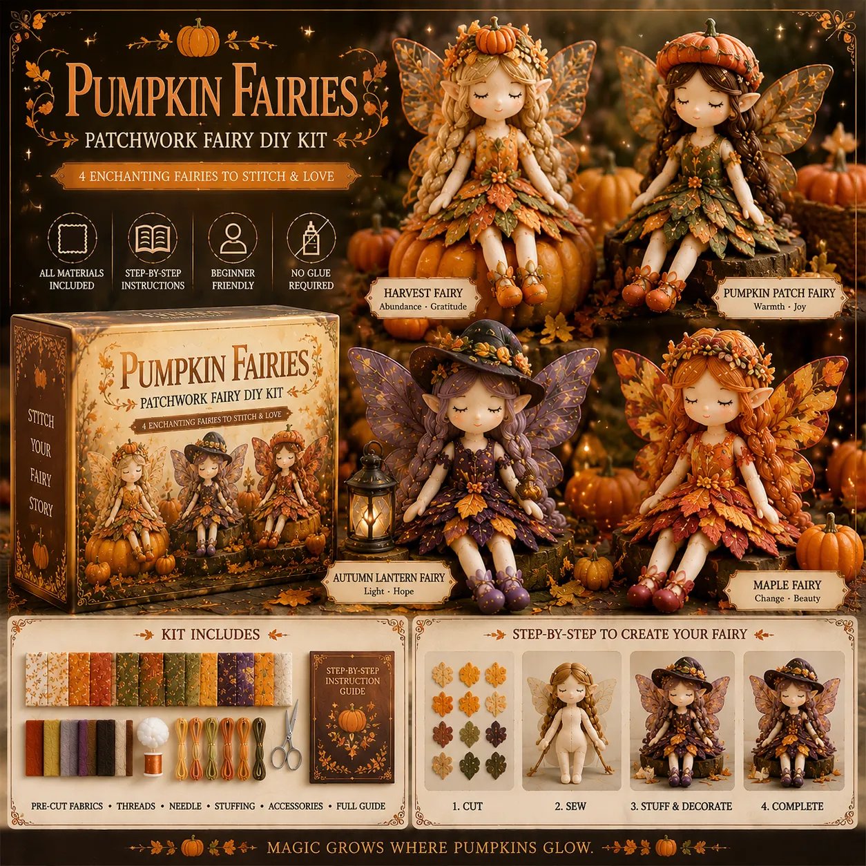 🔥LAST DAY 50% OFF🧚A Fairy Tale You Can Stitch – DIY Patchwork Fairy Doll Collection🧵Buy 2 Free Shipping