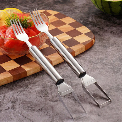🍉 Effortless Fruit Prep-✨ 2-in-1 Fruit Cutter & Fork – For Quick and Easy Fruit Serving! 🍓