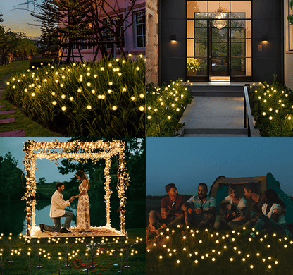💡Solar Firefly Garden Lights 4/8 Pack – Waterproof Outdoor Stake Lights, 32/64 LED Flickering Firefly Glow Solar Pathway Lights for Yard, Patio & Landscape Decor