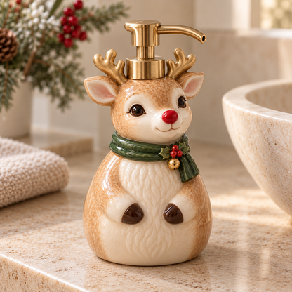 🎄 Christmas Cheer Ceramic Soap Dispenser – A Festive Touch for Your Sink ✨