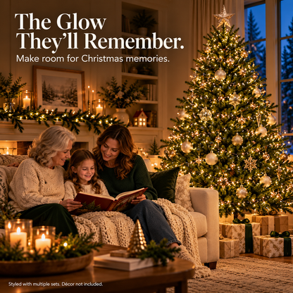 9.8 ft (3 m) – 100 LEDs-🌲Christmas Glow LED String Lights – With Storage Reel