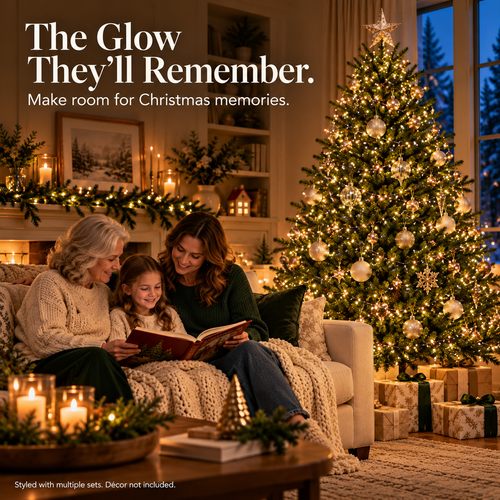 9.8 ft (3 m) – 100 LEDs-🌲Christmas Glow LED String Lights – With Storage Reel