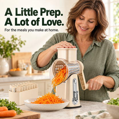 🥕 Hand-Crank Rotary Grater with Blade Storage – Fresh Prep, Less Fuss