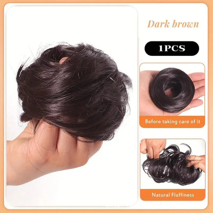 🏆🔥✨ Synthetic Messy Bun Hair Piece for Women, Curly Updo Scrunchie Extension for Instant Volume and a High Crown 💖