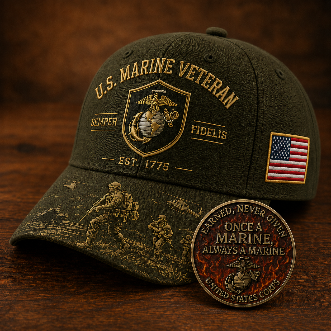 U.S. Marine Veteran Semper Fidelis Commemorative Cap 🎁