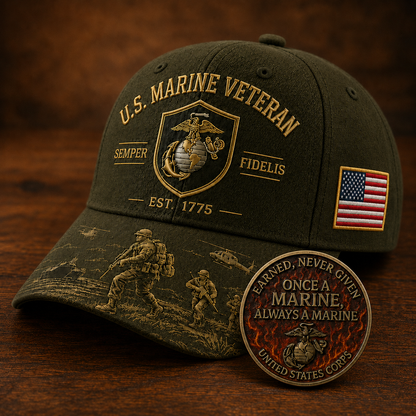 U.S. Marine Veteran Semper Fidelis Commemorative Cap 🎁