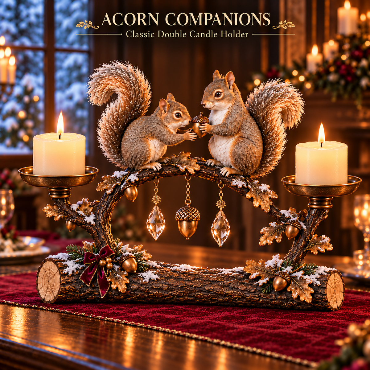 🎄 Highland Cow Mama & Baby Double Candle Holder – 🕯️ A Heartwarming Christmas Centerpiece