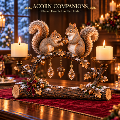 🎄 Highland Cow Mama & Baby Double Candle Holder – 🕯️ A Heartwarming Christmas Centerpiece
