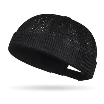 😍Men’s Breathable Brimless Docker Hat – Lightweight Mesh Skull Cap for Summer Outdoor Wear