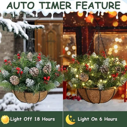 🔥😍🔥60% OFF 🎄Christmas Hot Sale🏆Pre-Lit Artificial Christmas Hanging Basket