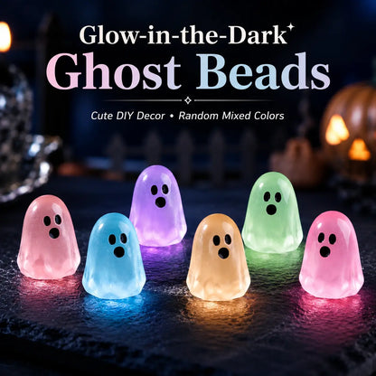 ⏳ Last day 50% OFF –👻Glow In Dark Cute Ghost Resin Bead Set