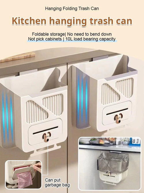📢📢50% OFF !! ⏰Foldable Hanging Trash Can – Space Saving, Leak Proof & Easy to Clean🧼