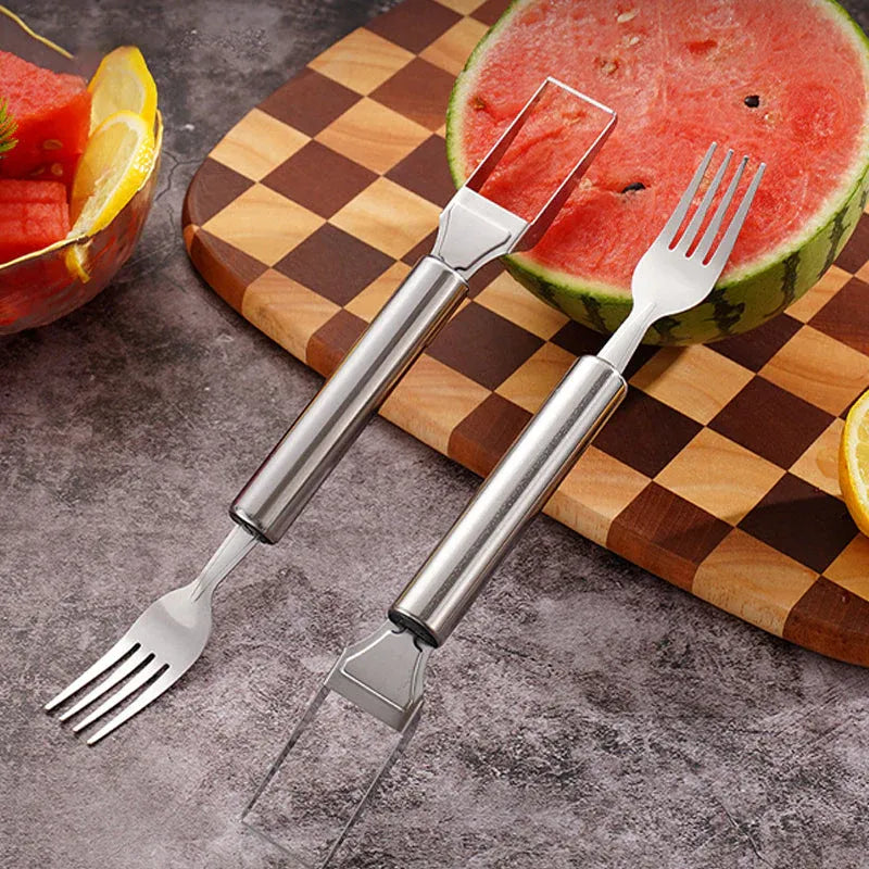 🍉 Effortless Fruit Prep-✨ 2-in-1 Fruit Cutter & Fork – For Quick and Easy Fruit Serving! 🍓