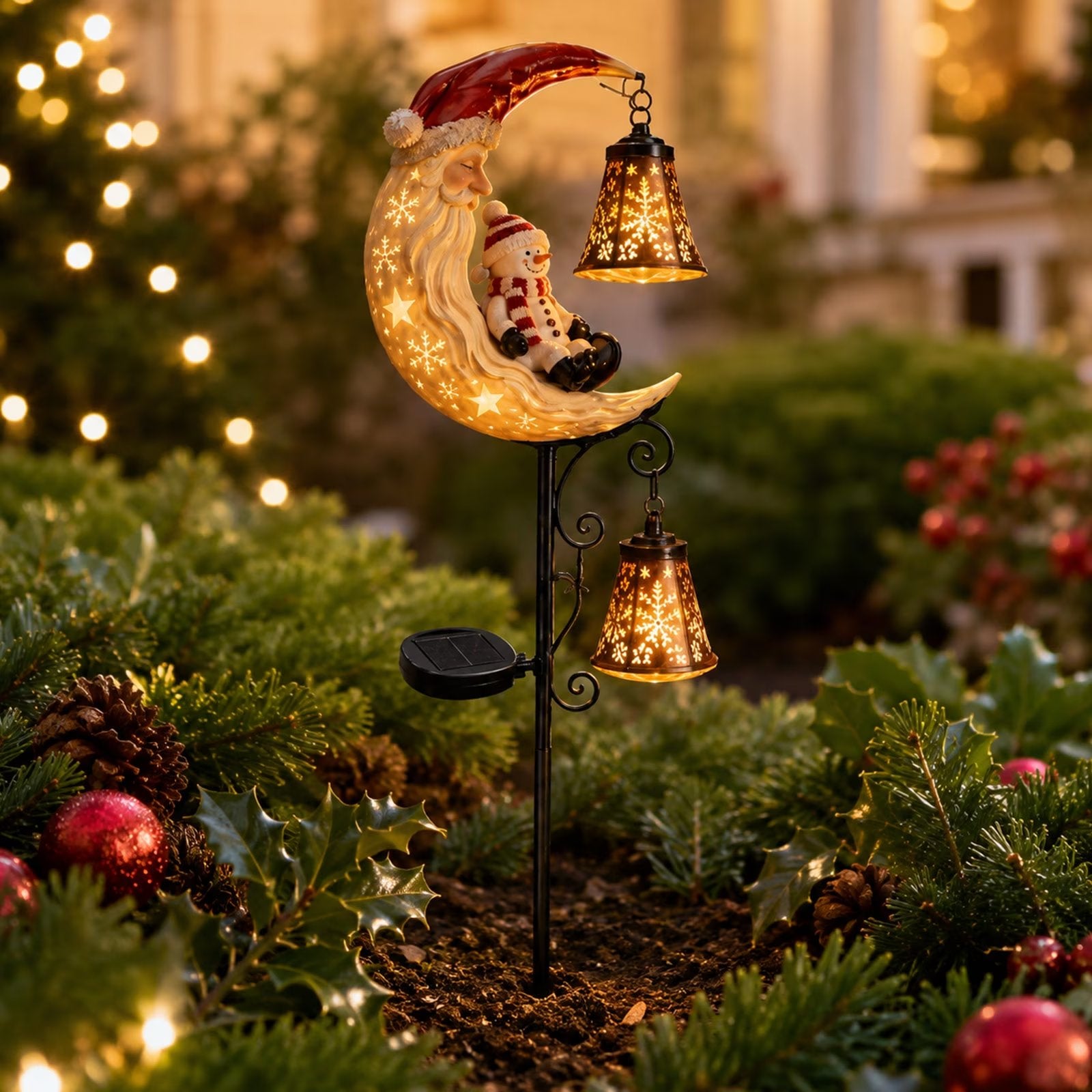 Christmas Solar Moon Stake Light