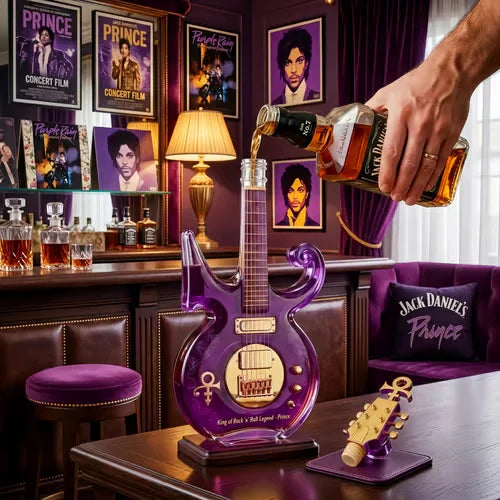 🔥Last Day 49% OFF🔥 - Purple Music Legend Guitar-Shaped Commemorative Whiskey Bottle