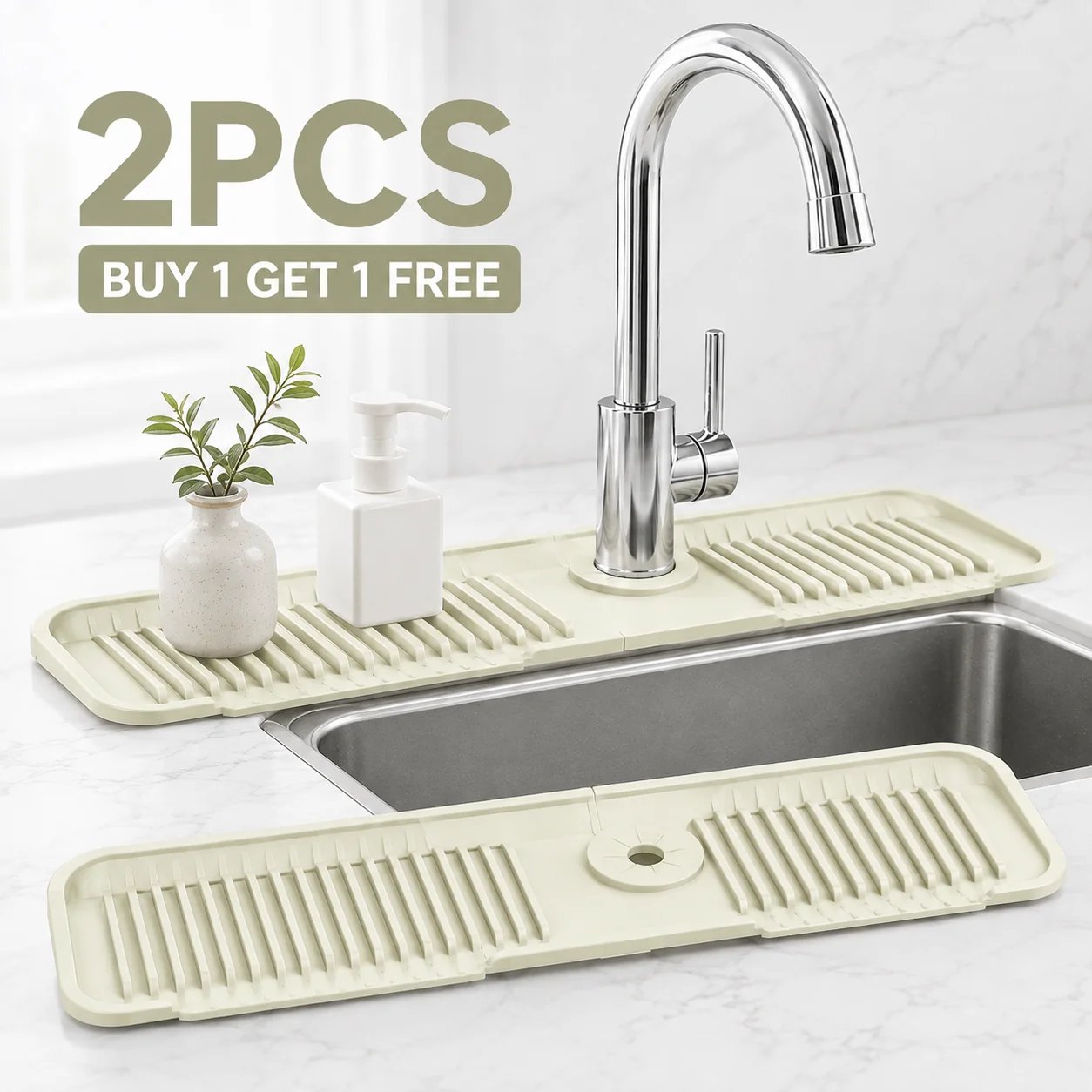 🔥😍BUY 1 GET 1 FREE💧 Silicone Sink Faucet Draining Mat