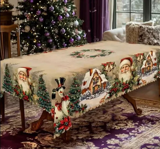 🎄 Christmas Tablecloth – Festive Santa Prints for a Warm & Welcoming Holiday Table