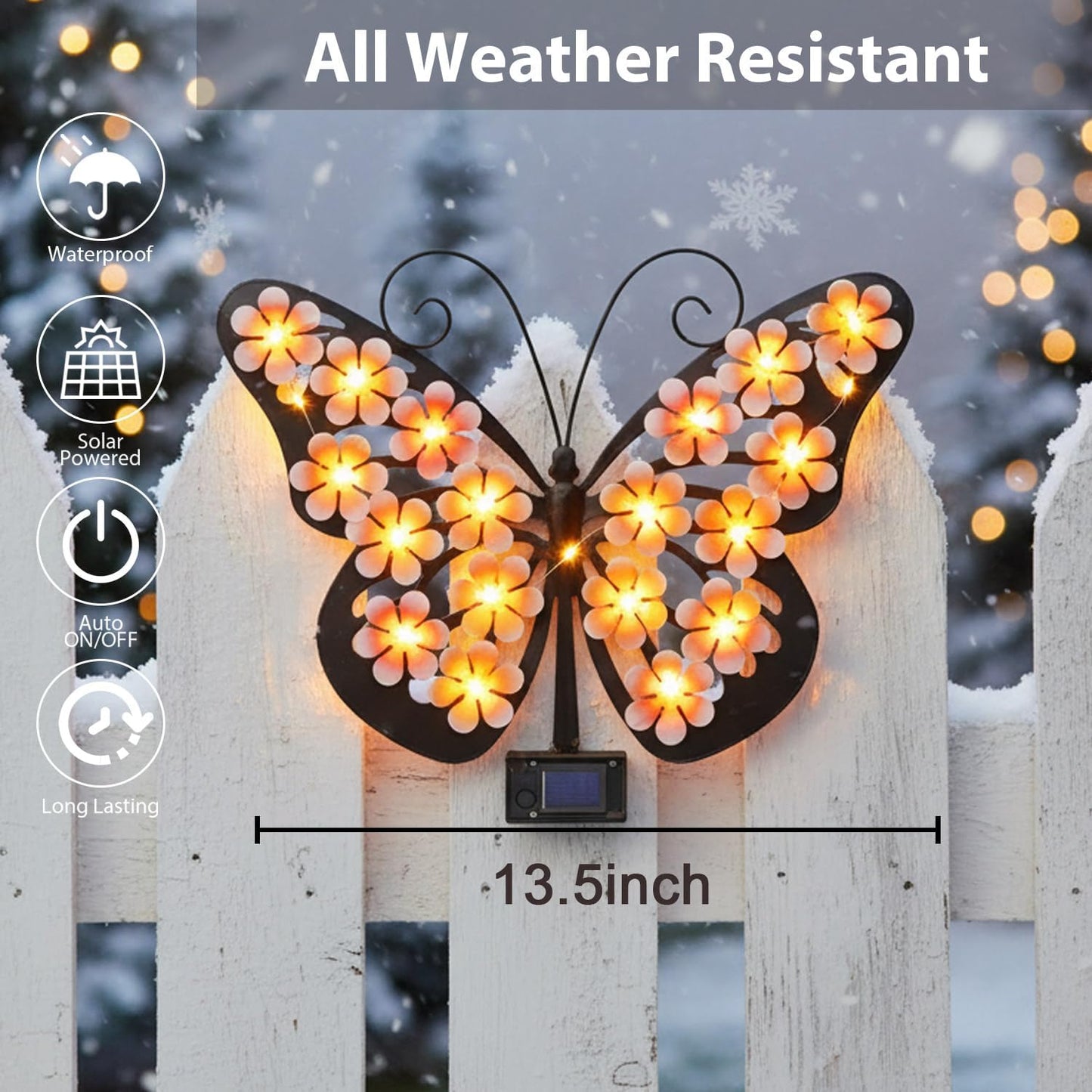 Solar Lights Outdoor Metal Butterfly Wall Decor🦋