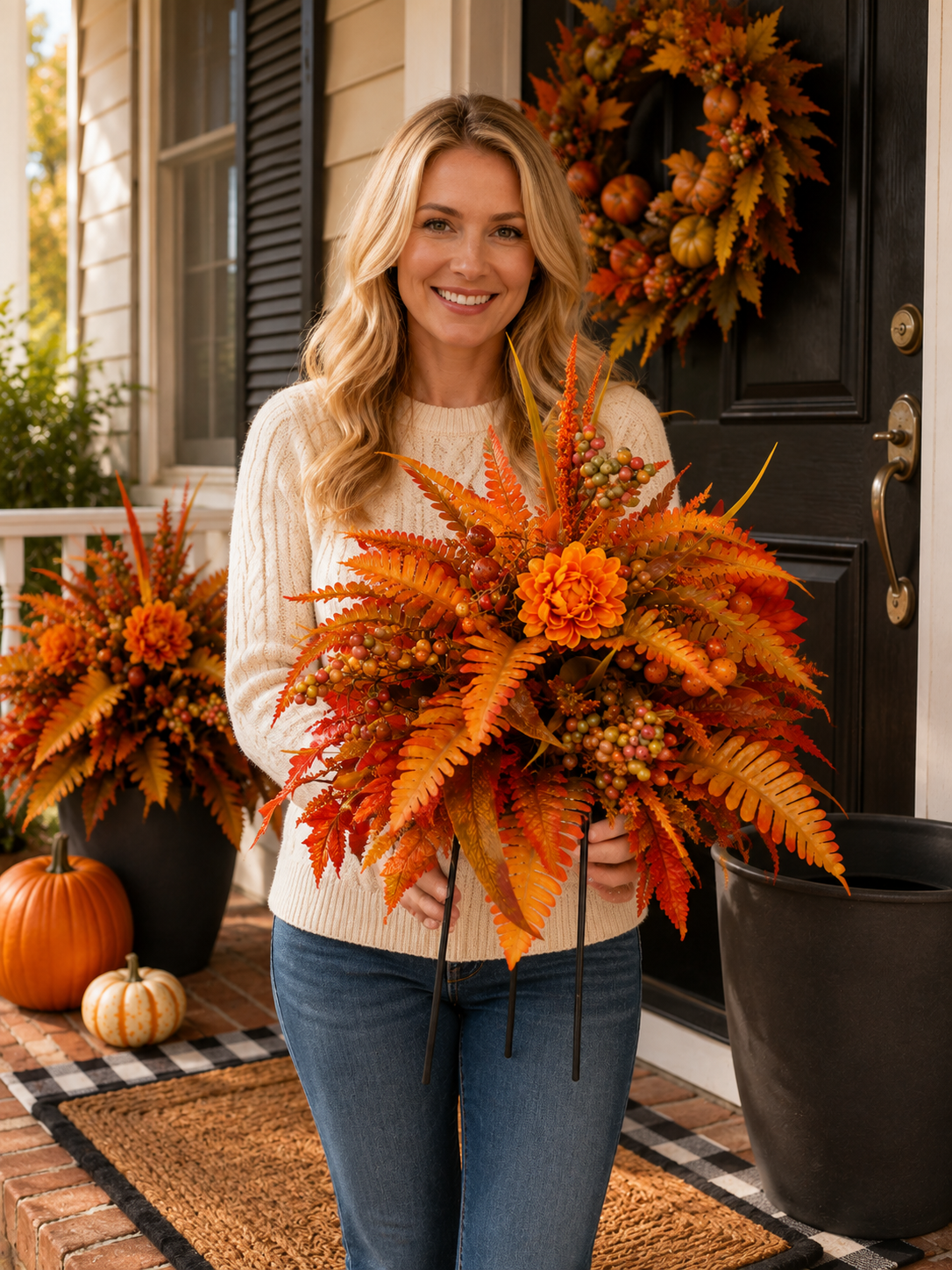🍂LAST DAY 49% OFF –🌟Autumn Harvest Floral Garden Stake Arrangement
