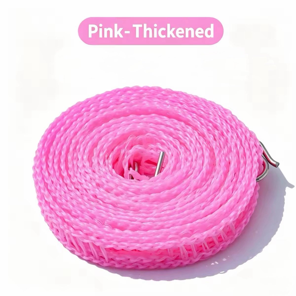 Adjustable Windproof Clothesline with Hooks - Portable Heavy Duty Travel Laundry Line for Outdoor, Backyard, Camping & Indoor Drying