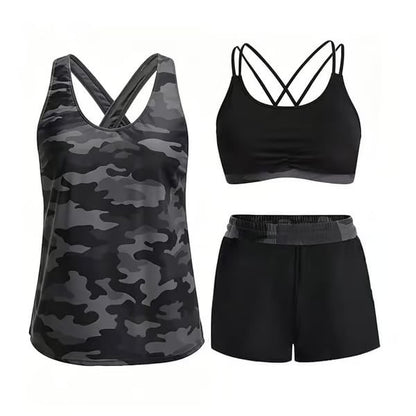 ⏰LAST DAY 49% OFF - 3 Piece Tankini with Shorts 🔥