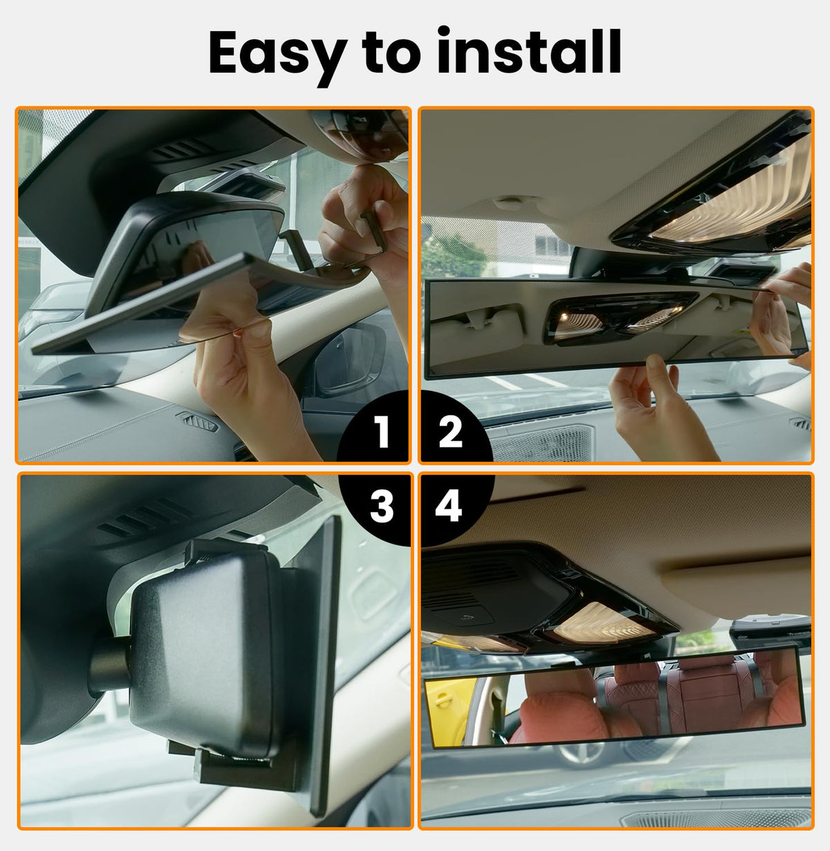 Panoramic Car Rear View Mirror Universal Extender Convex