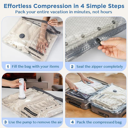 🎁 Cordless Travel Vacuum Storage Compression Bag Set