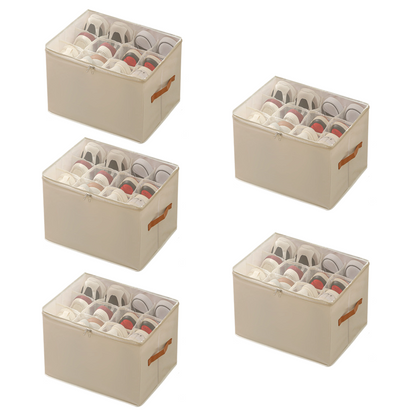 ⏰🔥LIMITED TIME 49% OFF! 👟 Fabric Shoe Organizer Storage Box – Foldable, Large Capacity, Dustproof & Breathable for Closet & Bedroom 🧺✨