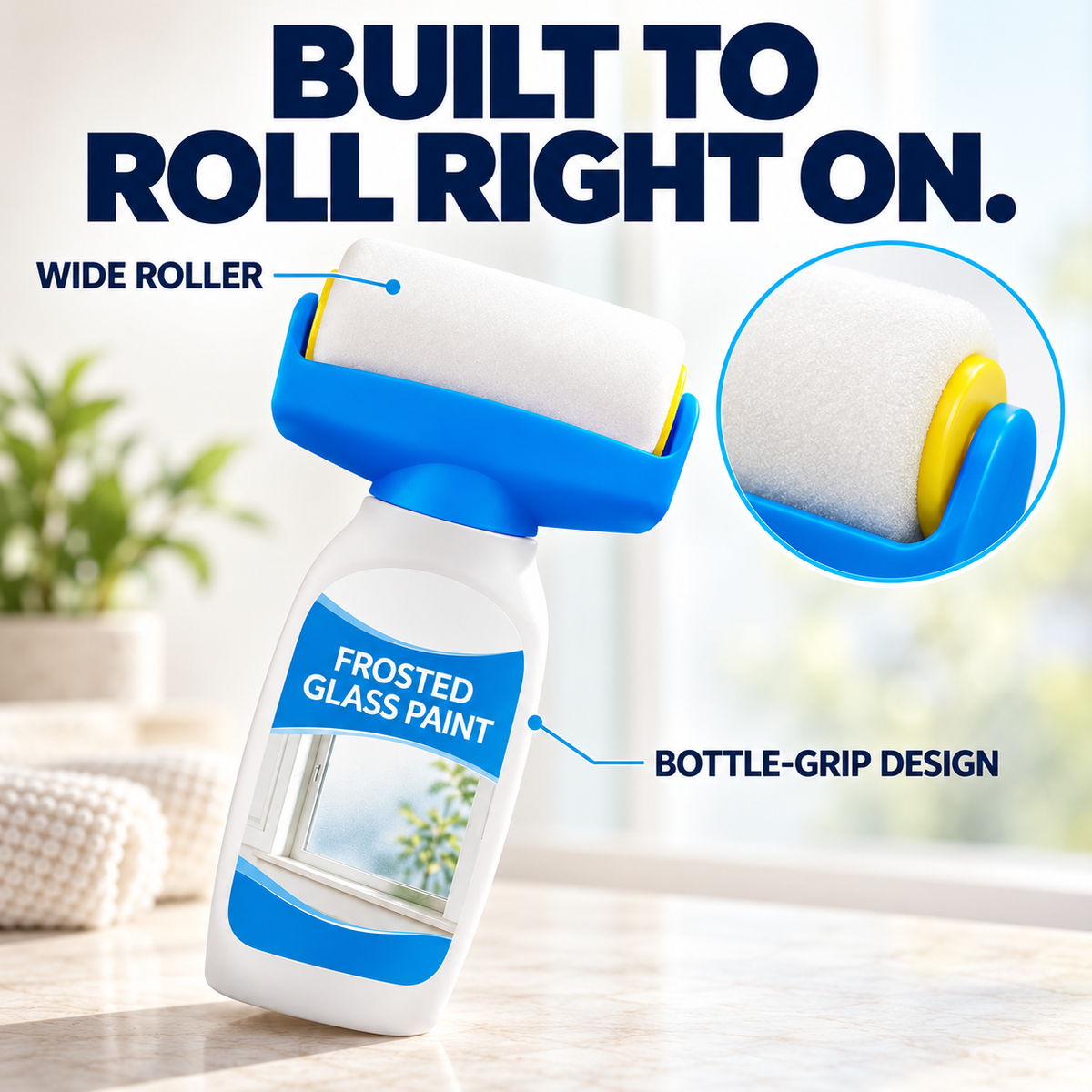 ✨ Roll-On Frosted Glass Paint – Easy DIY Privacy for Windows & Glass Doors