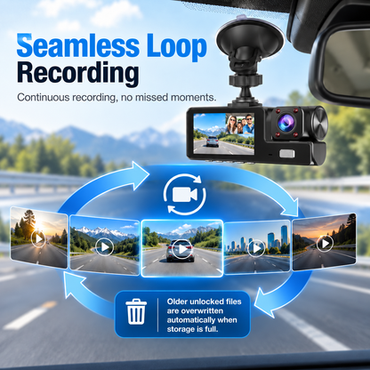 👀Upgraded 360° Protection Dash Cam: 🚗Triple-Lens 1080P Front • Cabin • Rear – Never Drive Blind Again! 🚗🛡️