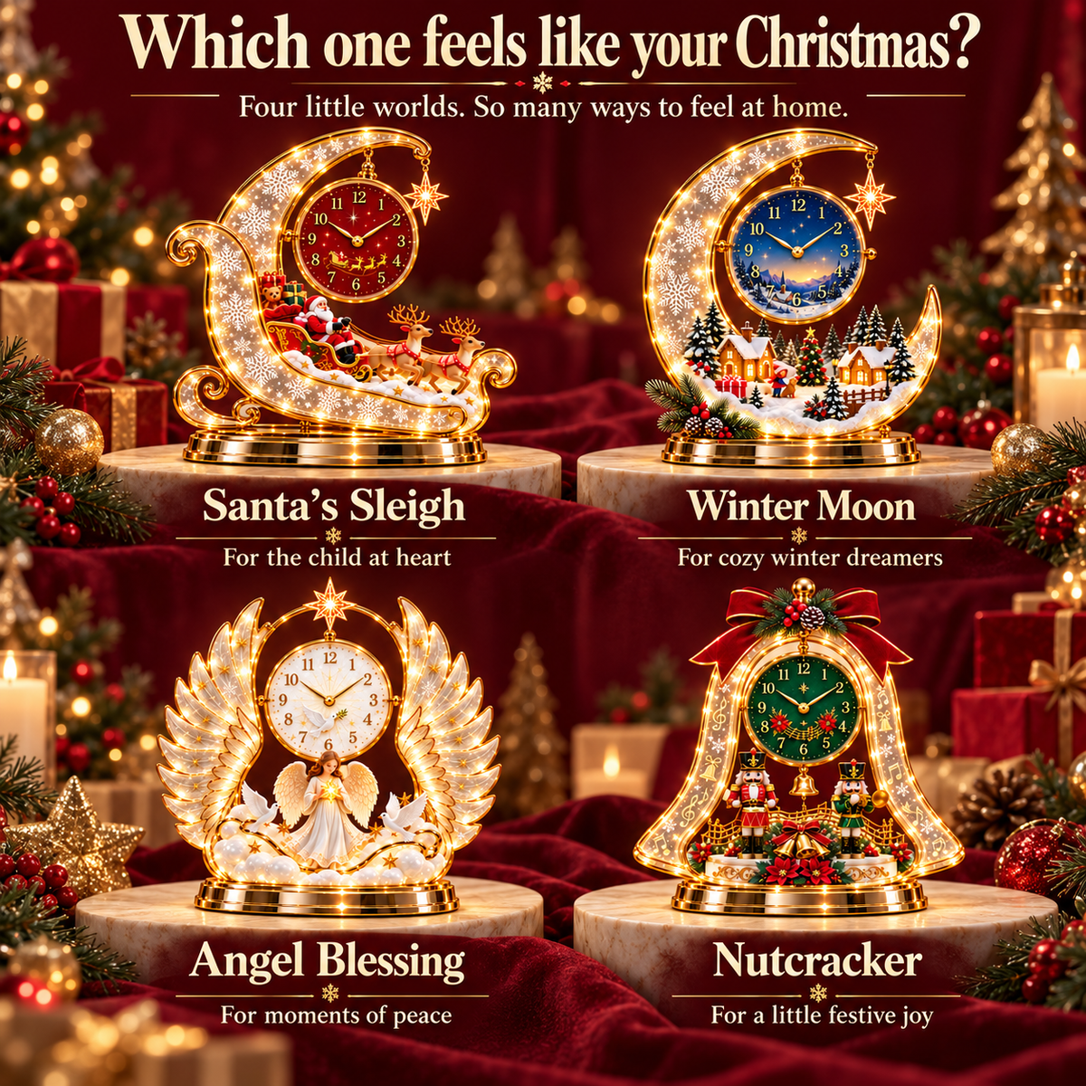🎄 Christmas Wonder Lighted Tabletop Clock – Bring the Magic of Christmas Home ✨