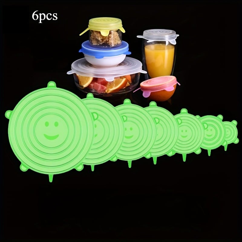 Silicone Stretch Lids, Reusable Airtight Food Covers for Food Storage