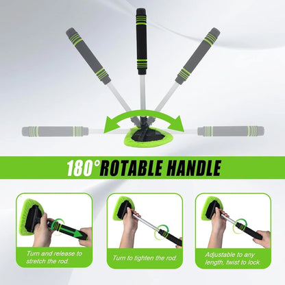 🔥Car Window Cleaner Kit Extendable Handle Windshield Cleaning Tool 🚗