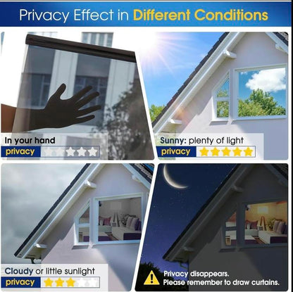 🔥Last Day 49% OFF - Window Privacy Film One Way, UV Sun Blocking, Heat Control