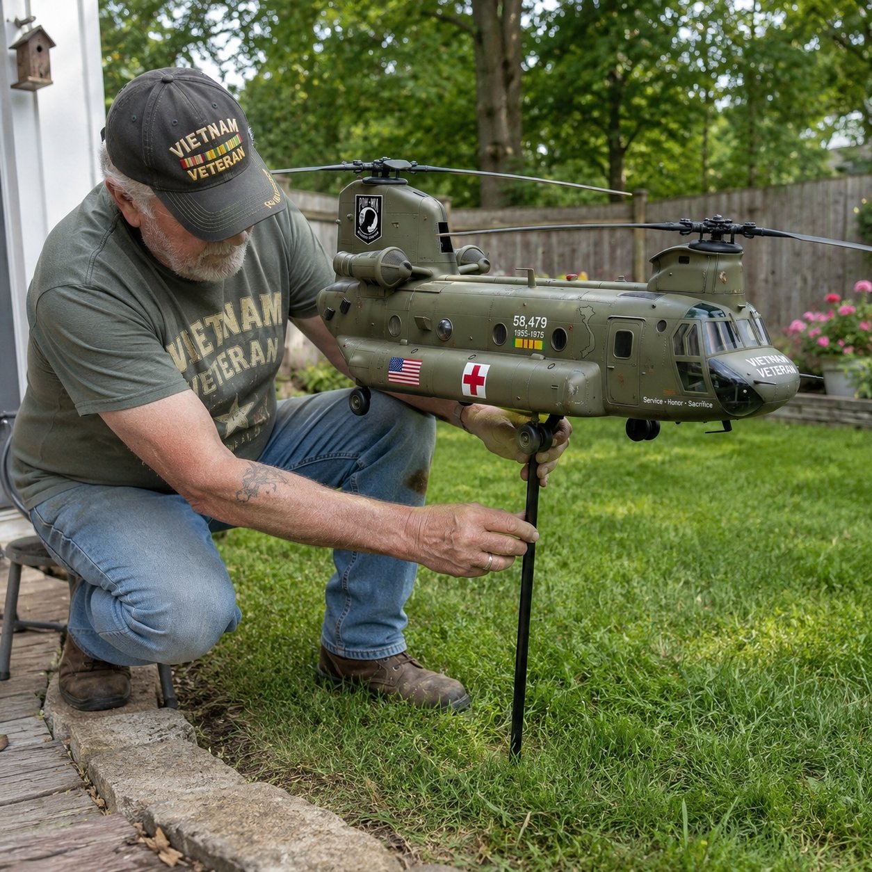 🔥49% OFF🎖️-Vietnam Veteran CH-47 Chinook Helicopter Wind Spinner ✈️