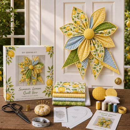 🎀 DIY Oversized Quilted Bow Sewing Kit – 23–25 in Seasonal Door Décor